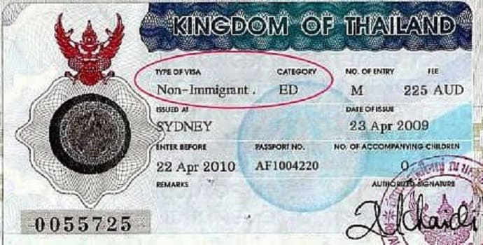 non immigrant ED visa